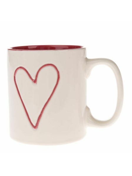 Casa de Engel Keramična skodelica - smetana/rdeča, 600ml, 6/24