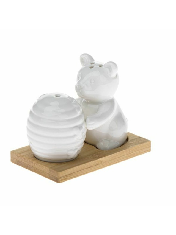 Casa de Engel Porcelanasta sol in poper na bambusovem pladnju - medvedek, 1/54