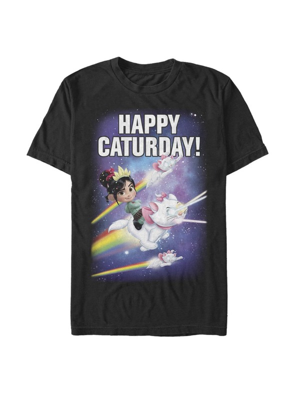 ZOOT.Fan Črna moška majica Disney Happy Caturday Stars
