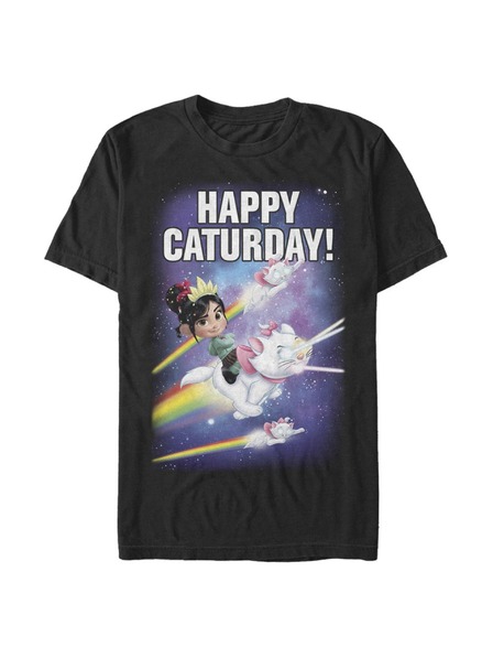 ZOOT.Fan Črna moška majica Disney Happy Caturday Stars