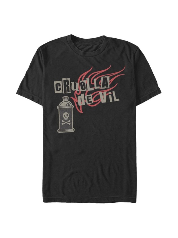 ZOOT.Fan Črna moška majica z napisom Disney Classics Spray Fire