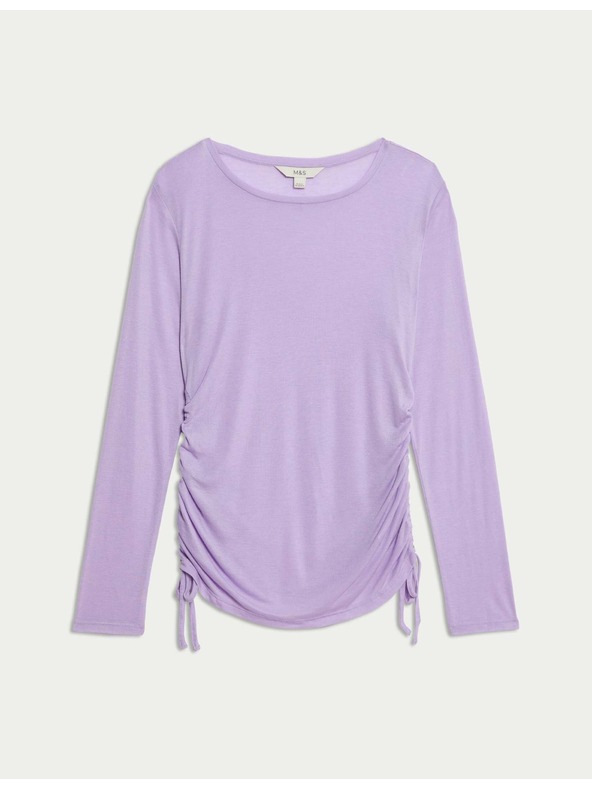 Marks & Spencer Marks & Spencer Vijolična majica iz volne z visokim pasom iz lyocella