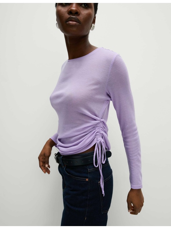 Marks & Spencer Marks & Spencer Vijolična majica iz volne z visokim pasom iz lyocella