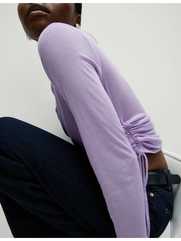 Marks & Spencer Marks & Spencer Vijolična majica iz volne z visokim pasom iz lyocella