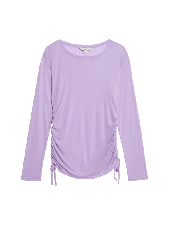 Marks & Spencer Marks & Spencer Vijolična majica iz volne z visokim pasom iz lyocella