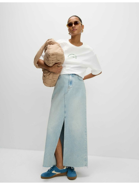 Marks & Spencer Majica iz čiste bombaže s teksturo, normalen kroj Marks & Spencer bela