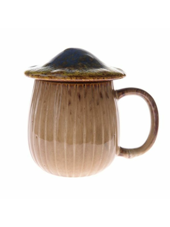 Casa de Engel Keramična skodelica s pokrovom - goba, 550ml, modra, 1/16
