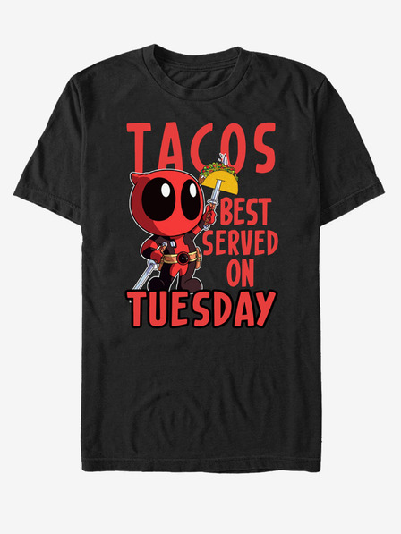 ZOOT.Fan Črna unisex majica Marvel Served Tuesday