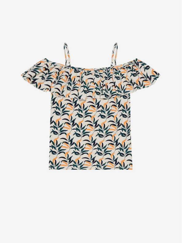 Moodo Kremasta in zelena ženska majica z vzorcem Moodo