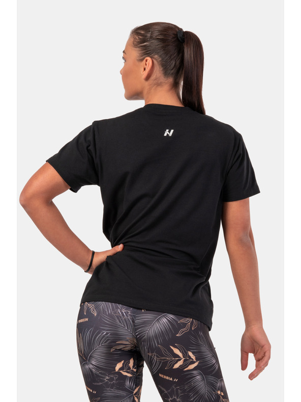 Nebbia Majica z nevidnim logotipom NEBBIA 602 Black Nebbia