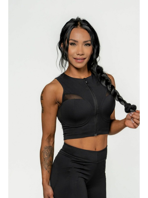 Nebbia NEBBIA Ženski zgornji del z visoko podporo INTENSE Mesh 842 Gold Nebbia