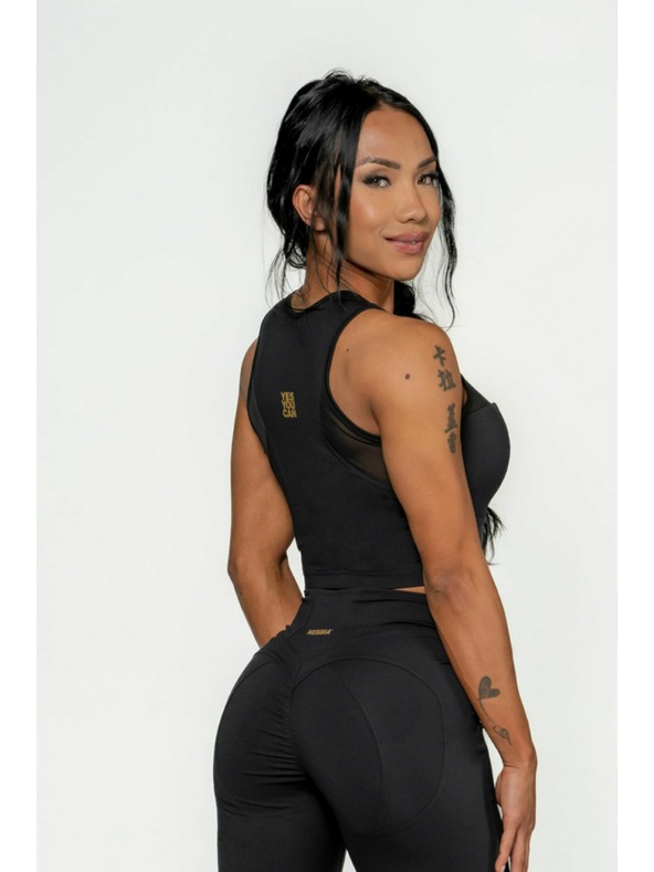 Nebbia NEBBIA Ženski zgornji del z visoko podporo INTENSE Mesh 842 Gold Nebbia