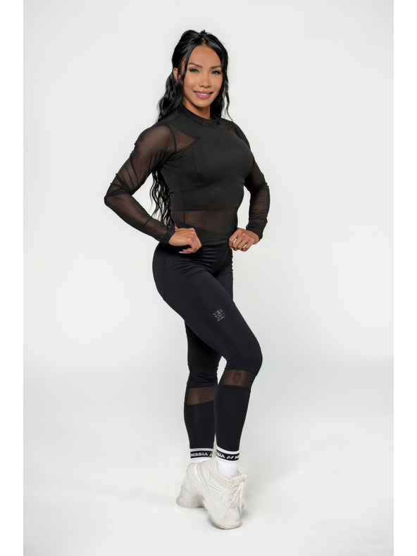 Nebbia NEBBIA Ženska majica z dolgimi rokavi INTENSE Sheer 847 Gold Nebbia