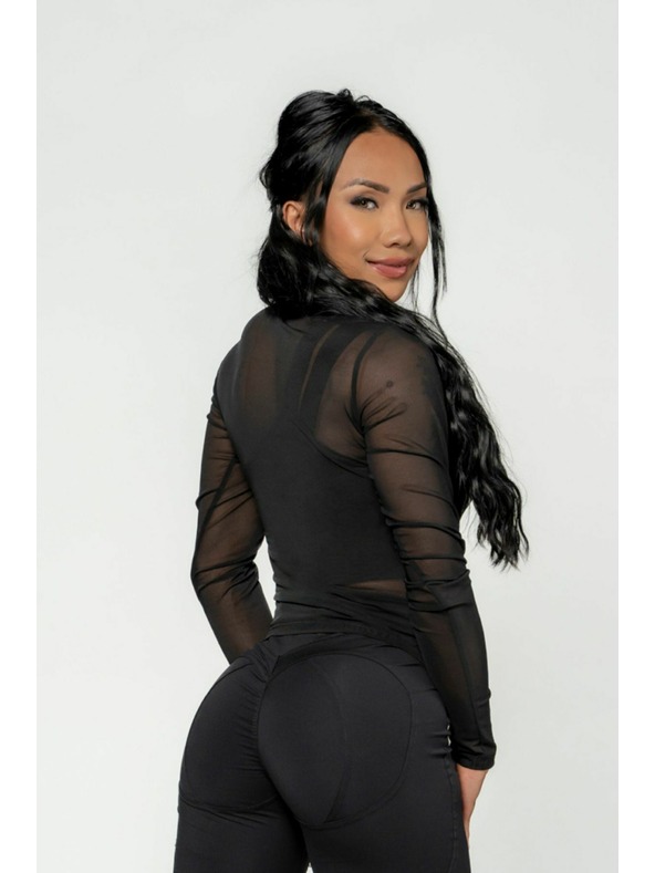 Nebbia NEBBIA Ženska majica z dolgimi rokavi INTENSE Sheer 847 Gold Nebbia