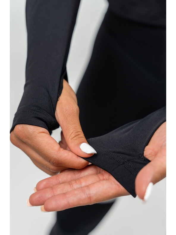 Nebbia Črna majica z dolgimi rokavi TRUE HERO 242