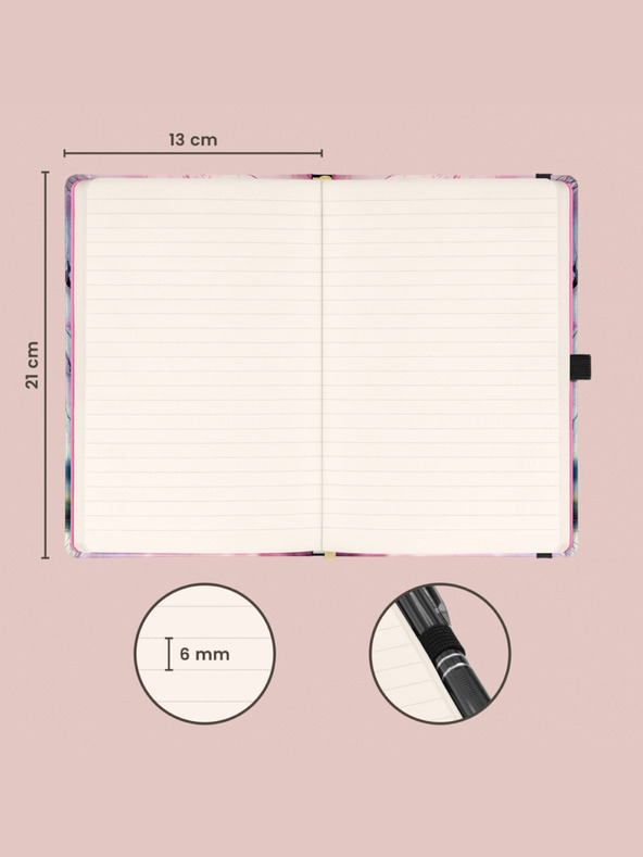 NOTIQUE NOTIQUE Notes Sakura, podloženo, 13 x 21 cm