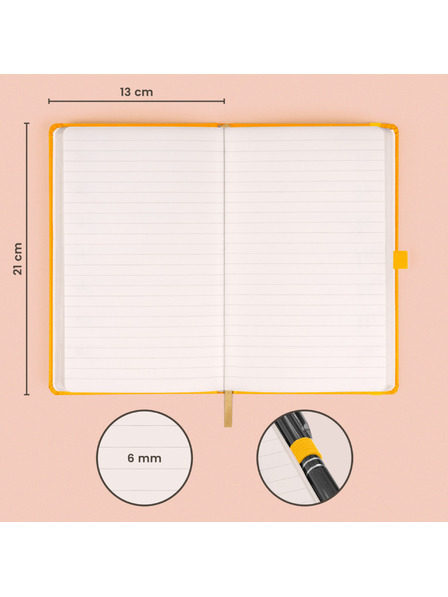 NOTIQUE NOTIQUE Notes Rumena, podložena, 13 x 21 cm