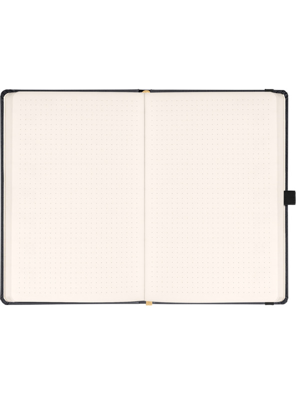 NOTIQUE NOTIQUE Notes Balakron, črn, s pikami, 15 x 21 cm
