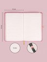 NOTIQUE NOTIQUE Notes Roza, podložen, 13 x 21 cm