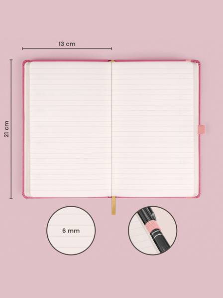 NOTIQUE NOTIQUE Notes Roza, podložen, 13 x 21 cm