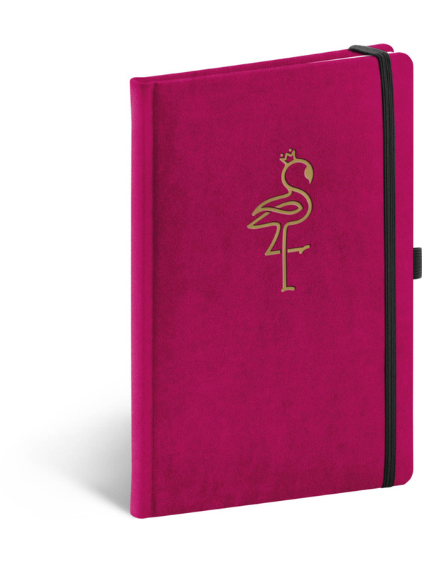 NOTIQUE NOTIQUE Notes Velvet Flamingo, podloga, 13 × 21 cm BAAGL
