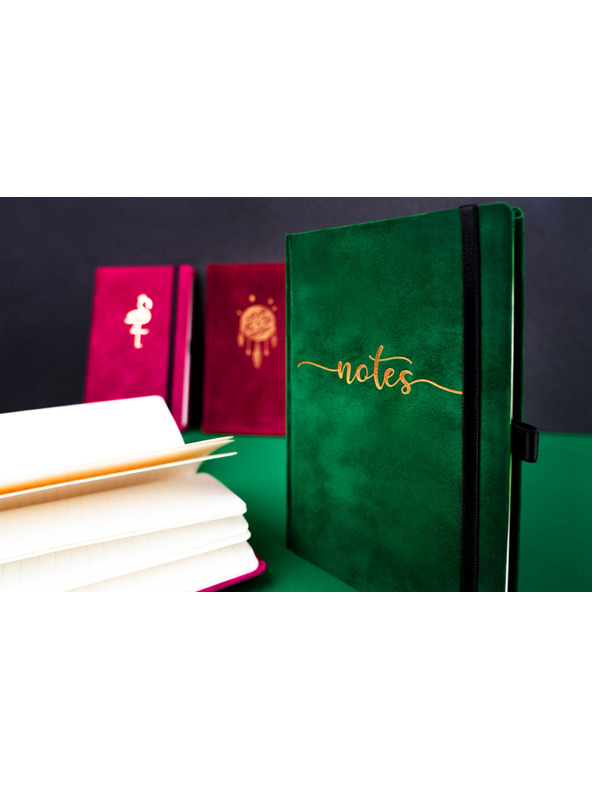 NOTIQUE NOTIQUE Notes Velvet Flamingo, podloga, 13 × 21 cm BAAGL