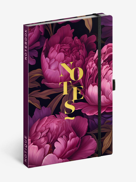 NOTIQUE NOTIQUE Notes Vijolični cvetovi, podložen, 13 x 21 cm