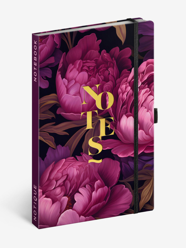 NOTIQUE NOTIQUE Notes Vijolični cvetovi, podložen, 13 x 21 cm