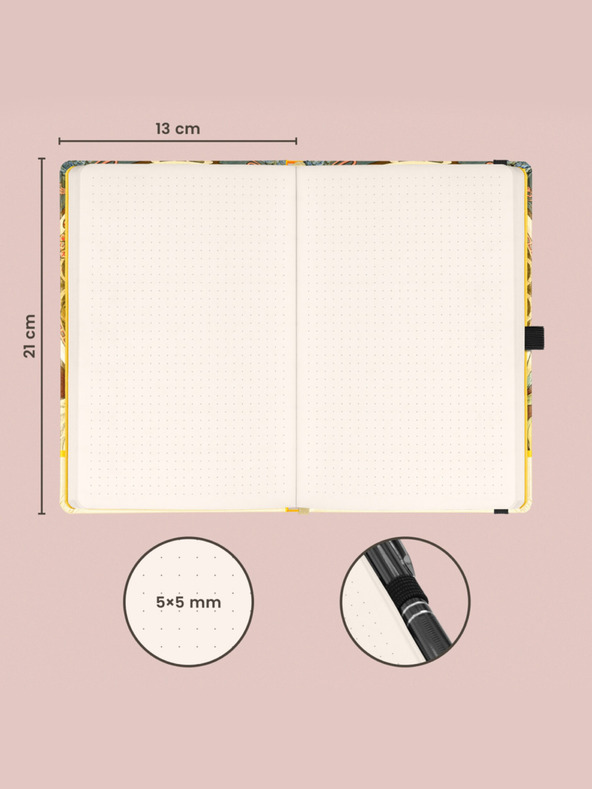 NOTIQUE NOTIQUE Zapiski Alfons Mucha - Pisalo, pikčasti, 13 x 21 cm