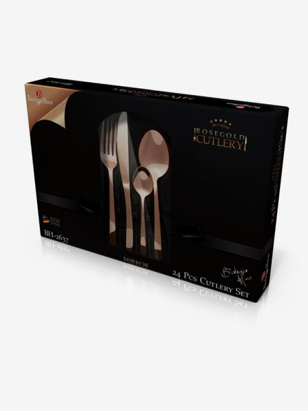 Berlingerhaus Komplet nerjavečih jedilnih priborov 24 kosov iz nerjavečega jekla mirror BERLINGERHAUS Rosegold Metallic Line