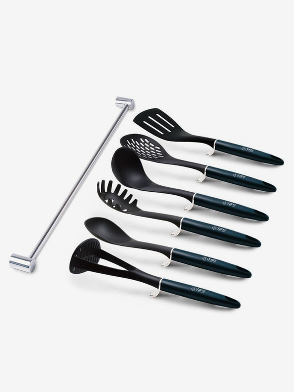 Berlingerhaus Kuhinjski pripomočki s stensko montažo 7 kosov Aquamarine Metallic Line BERLINGERHAUS