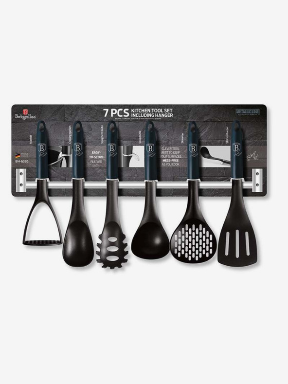 Berlingerhaus Kuhinjski pripomočki s stensko montažo 7 kosov Aquamarine Metallic Line BERLINGERHAUS