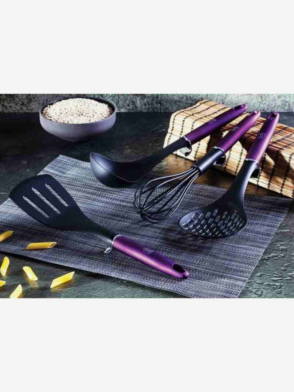 Berlingerhaus Kuhinjski pripomočki s stenskim držalom 7 kosov Purple Eclipse Collection BERLINGERHAUS