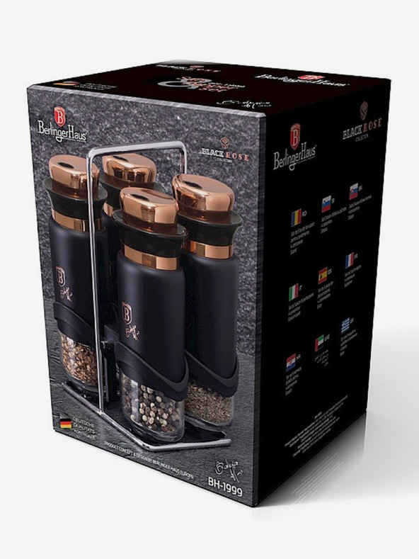 Berlingerhaus Korenine v stojalu komplet 5 kosov Black Rose Collection BERLINGERHAUS