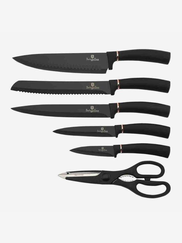 Berlingerhaus Komplet nožev v stojalu 7 kosov BERLINGERHAUS Black Rose Collection