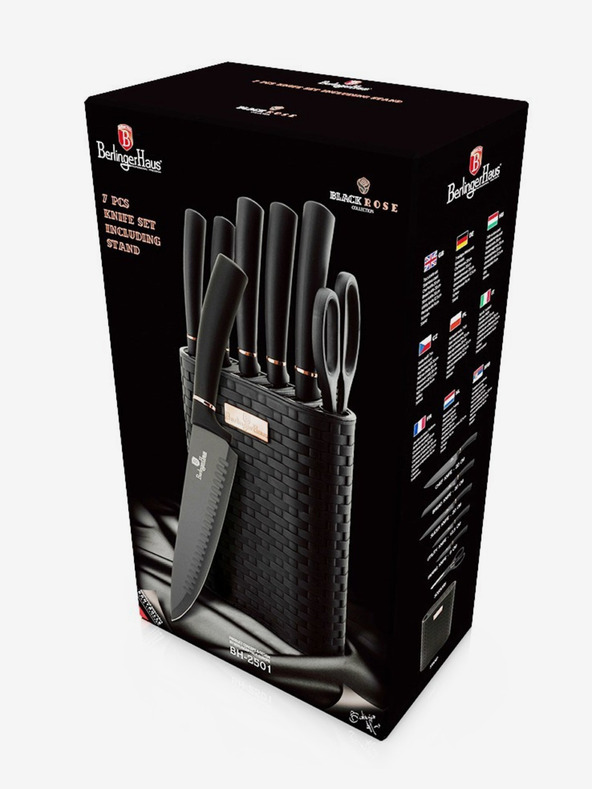 Berlingerhaus Komplet nožev v stojalu 7 kosov BERLINGERHAUS Black Rose Collection