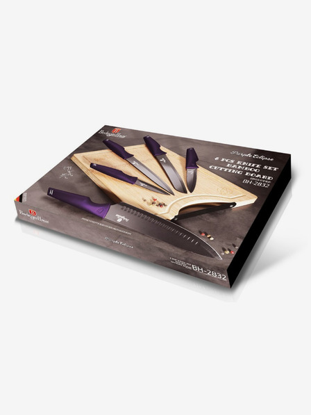Berlingerhaus Set nožev z neprijemljivo površino + deska BERLINGERHAUS Purple Eclipse Collection (6 kosov)