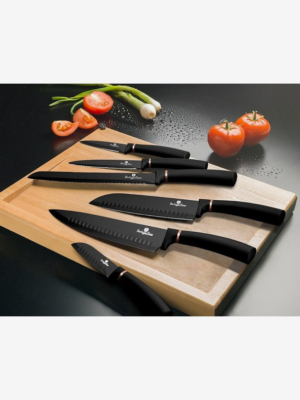 Berlingerhaus Komplet šestih nožev z neprilepljivim površjem BERLINGERHAUS Black Rose Collection