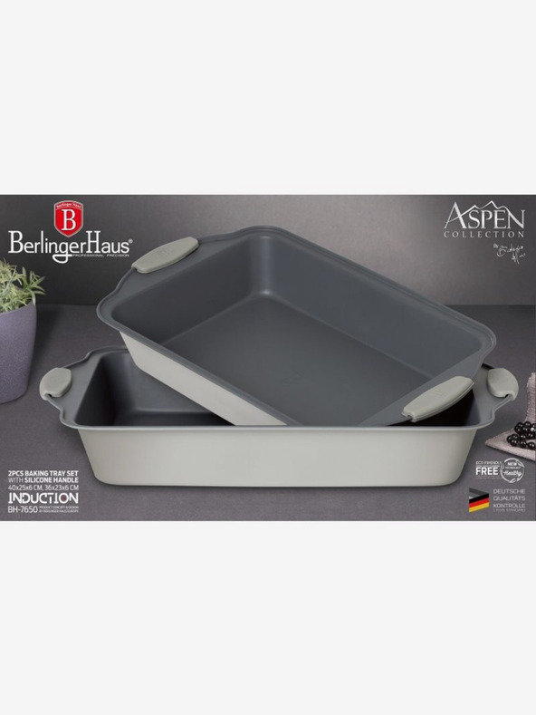 Berlingerhaus Pladenj za peko s titanovo neprijemljivo površino set 2 Aspen Collection BERLINGERHAUS