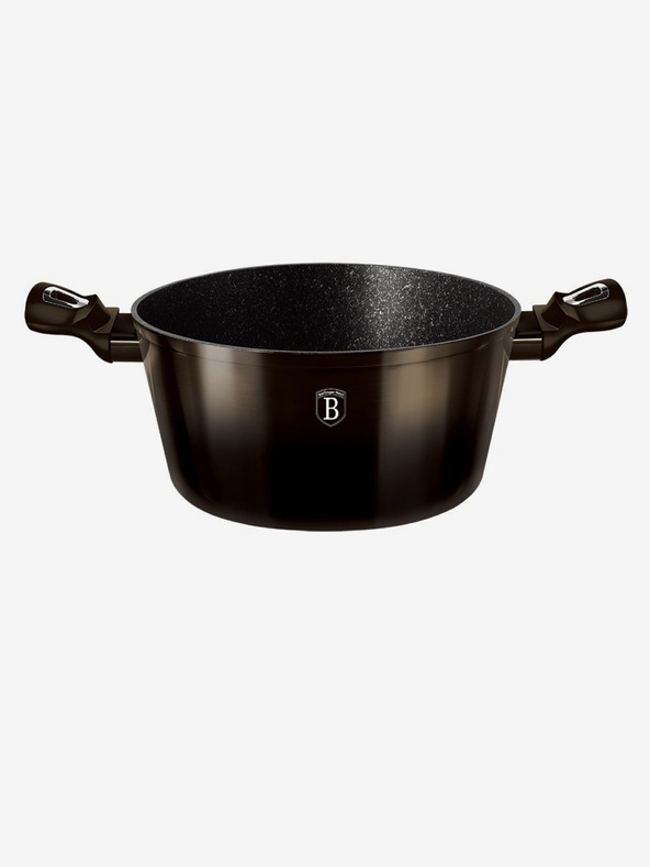 Berlingerhaus Kozarec z marmornato površino 20 cm Shiny Black Collection 2 pokrova BERLINGERHAUS