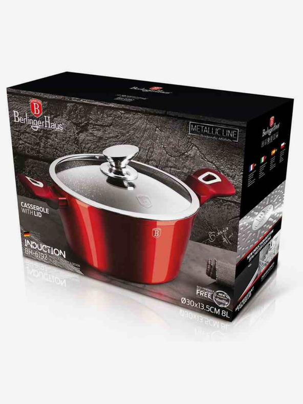 Berlingerhaus Kozica z marmornim povoršjem in pokrovom BERLINGERHAUS Burgundy Metallic Line