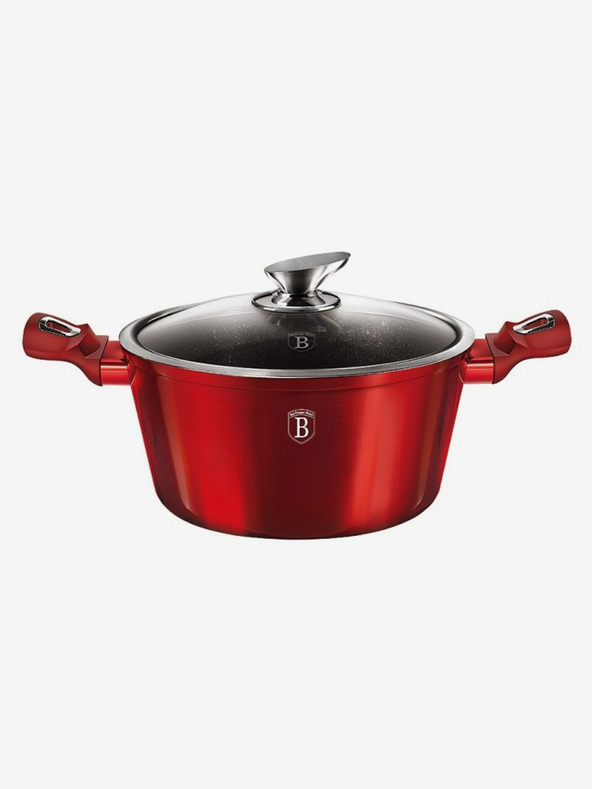 Berlingerhaus Kozica z marmornim povoršjem in pokrovom 24 cm Burgundy Metallic Line BERLINGERHAUS