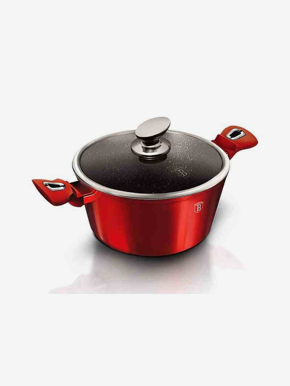 Berlingerhaus Kozica z marmornim povoršjem in pokrovom 24 cm Burgundy Metallic Line BERLINGERHAUS