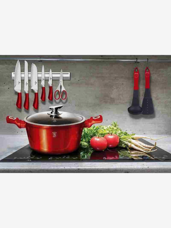 Berlingerhaus Kozica z marmornim povoršjem in pokrovom 24 cm Burgundy Metallic Line BERLINGERHAUS