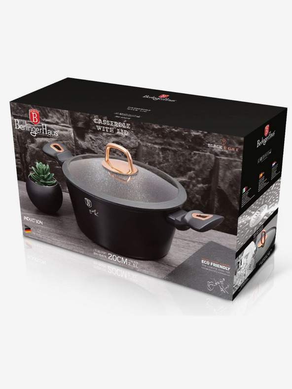 Berlingerhaus Pekač s pokrovom in marmornato površino 20 cm Black Rose Collection BERLINGERHAUS