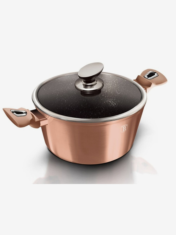 Berlingerhaus Kozica z marmornim povoršjem in pokrovom 24 cm Rosegold Metallic Line BERLINGERHAUS