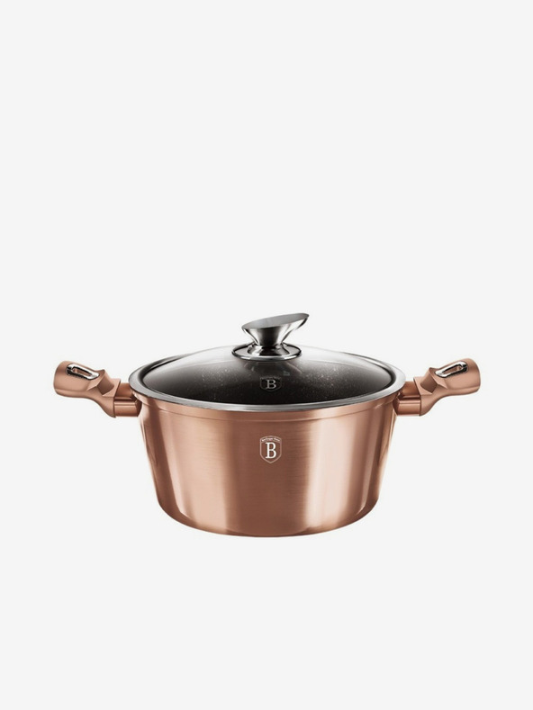 Berlingerhaus Posoda z marmorno površino in pokrovom 30 cm Rosegold Metallic Line BERLINGERHAUS