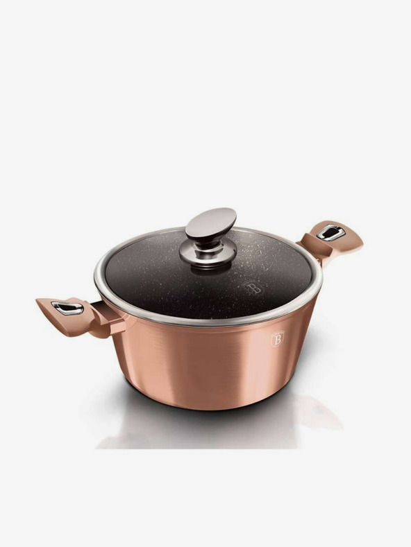 Berlingerhaus Posoda z marmorno površino in pokrovom 30 cm Rosegold Metallic Line BERLINGERHAUS