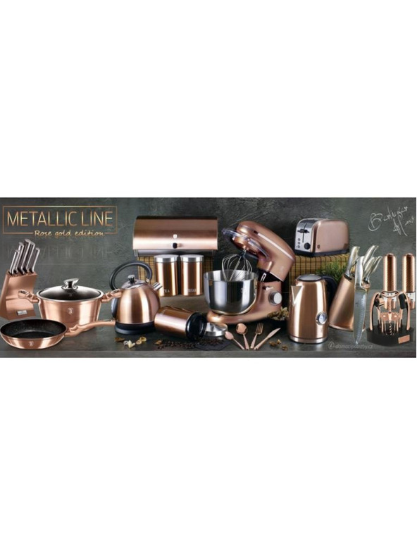 Berlingerhaus Posoda z marmorno površino in pokrovom 30 cm Rosegold Metallic Line BERLINGERHAUS