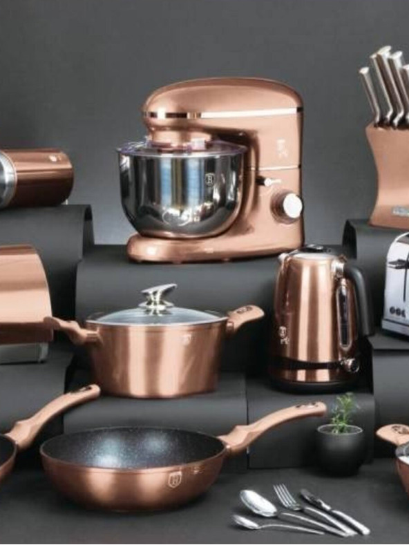Berlingerhaus Posoda z marmorno površino in pokrovom 30 cm Rosegold Metallic Line BERLINGERHAUS